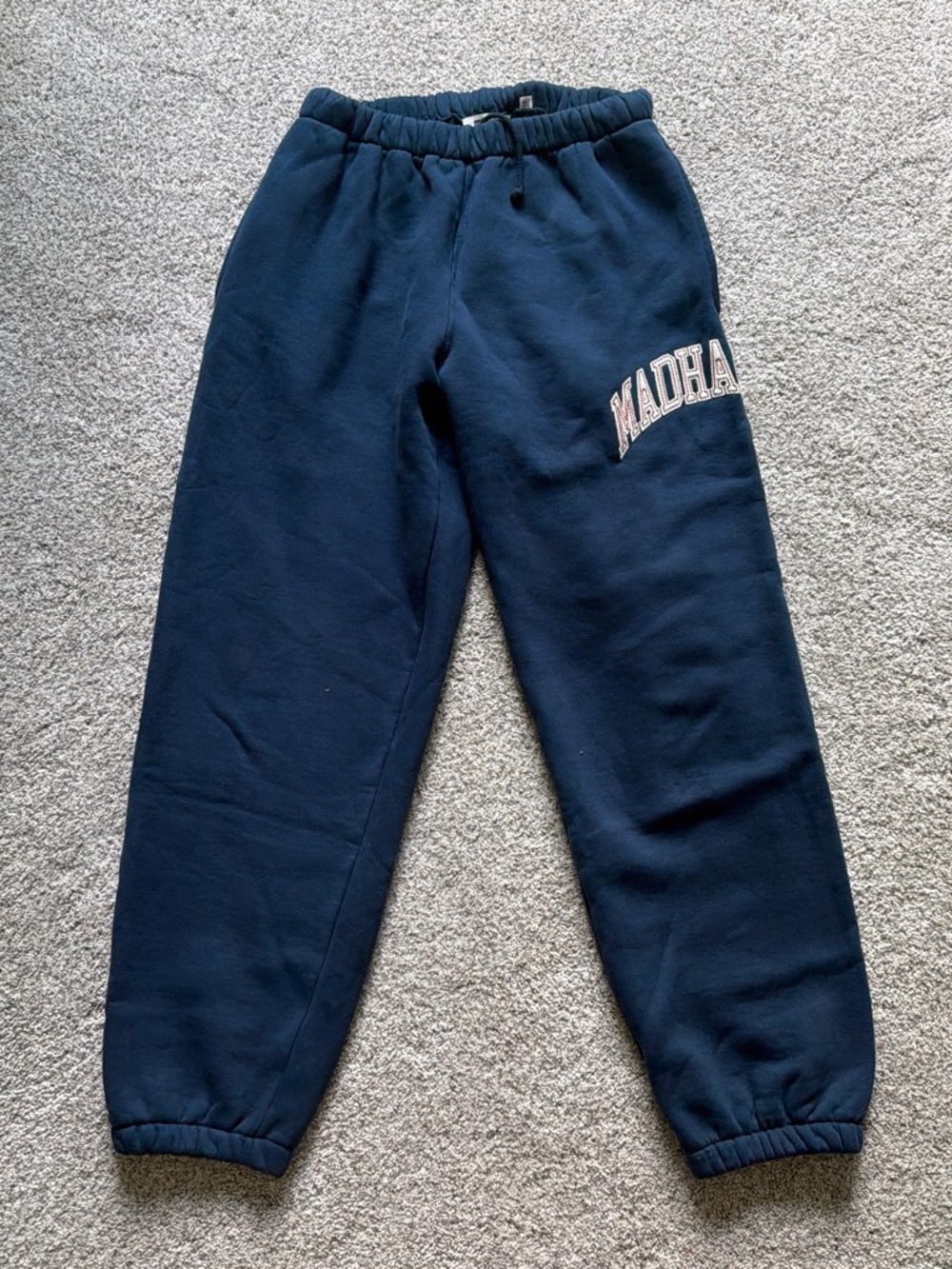 Madhappy Navy Track Joggers with Logo Applique